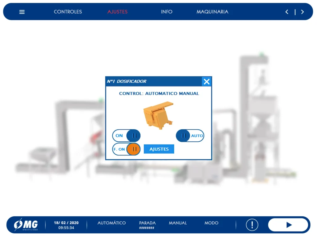 Sistema SCADA - Ajustes control automático
